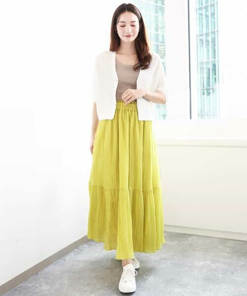 MK MICHEL KLEIN / エムケーミッシェルクラン ロング・マキシ丈スカート | ソフト楊柳ティアードスカート/洗える | 詳細25