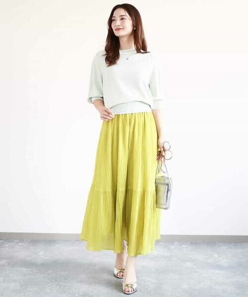 MK MICHEL KLEIN / エムケーミッシェルクラン ロング・マキシ丈スカート | ソフト楊柳ティアードスカート/洗える | 詳細27