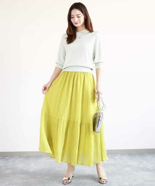 MK MICHEL KLEIN / エムケーミッシェルクラン ロング・マキシ丈スカート | ソフト楊柳ティアードスカート/洗える | 詳細29