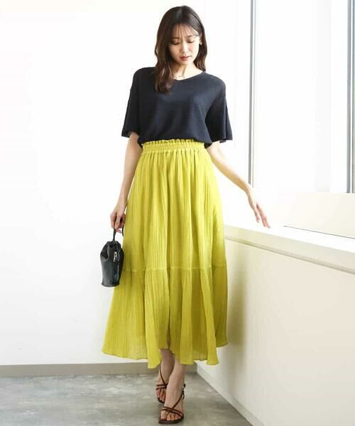 MK MICHEL KLEIN / エムケーミッシェルクラン ロング・マキシ丈スカート | ソフト楊柳ティアードスカート/洗える | 詳細30