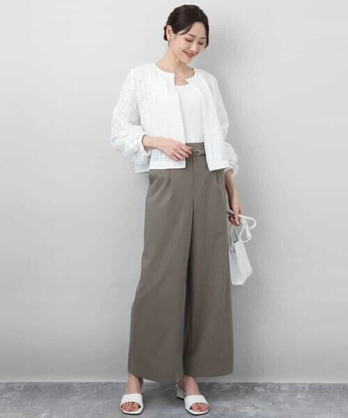 MK MICHEL KLEIN / エムケーミッシェルクラン その他アウター | レースチュールノーカラーライトブルゾン/洗える | 詳細15