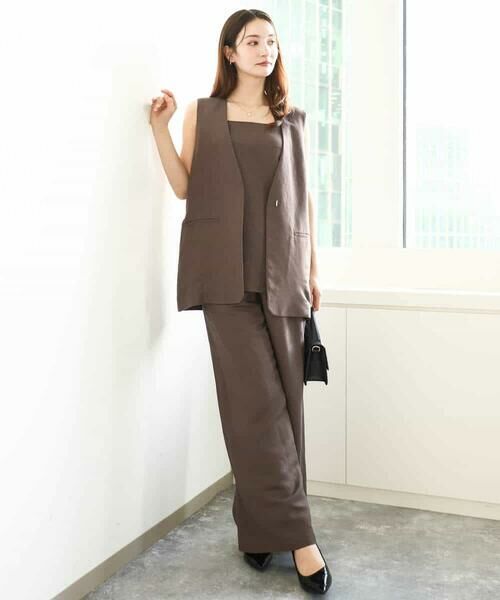 MK MICHEL KLEIN / エムケーミッシェルクラン ベスト | リネン混Vネックジレ/洗える | 詳細10