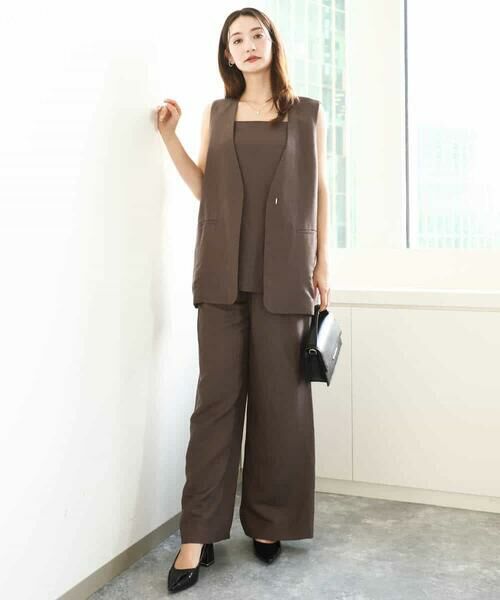 MK MICHEL KLEIN / エムケーミッシェルクラン ベスト | リネン混Vネックジレ/洗える | 詳細11