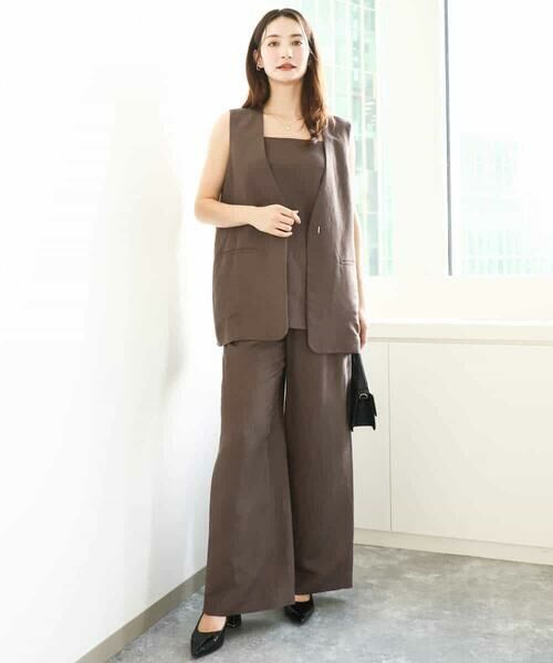 MK MICHEL KLEIN / エムケーミッシェルクラン ベスト | リネン混Vネックジレ/洗える | 詳細12