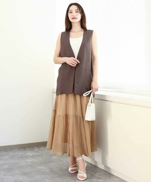 MK MICHEL KLEIN / エムケーミッシェルクラン ベスト | リネン混Vネックジレ/洗える | 詳細14