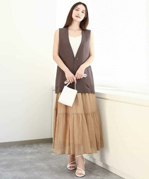 MK MICHEL KLEIN / エムケーミッシェルクラン ベスト | リネン混Vネックジレ/洗える | 詳細15