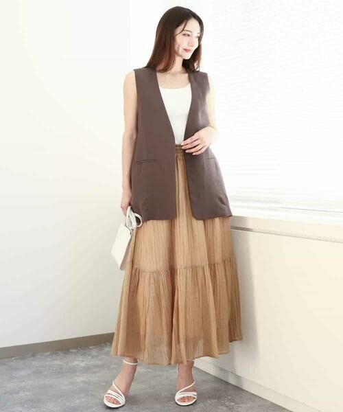 MK MICHEL KLEIN / エムケーミッシェルクラン ベスト | リネン混Vネックジレ/洗える | 詳細16