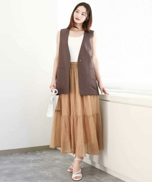 MK MICHEL KLEIN / エムケーミッシェルクラン ベスト | リネン混Vネックジレ/洗える | 詳細18