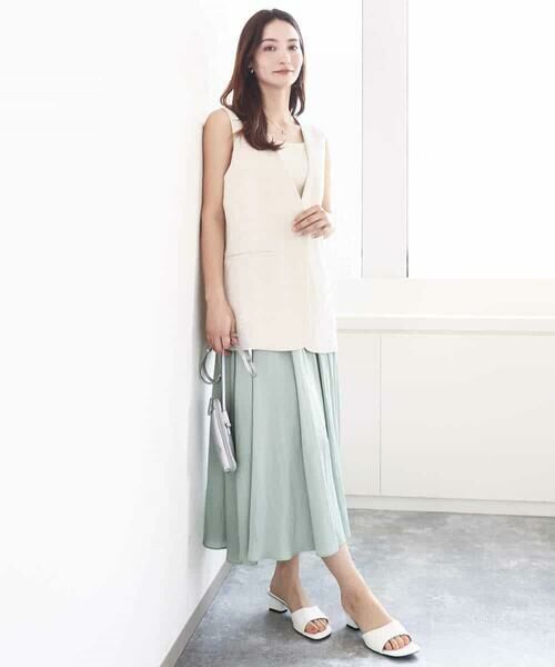 MK MICHEL KLEIN / エムケーミッシェルクラン ベスト | リネン混Vネックジレ/洗える | 詳細2