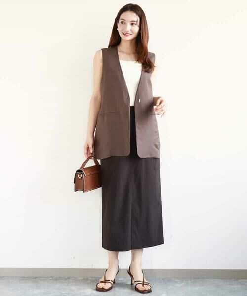 MK MICHEL KLEIN / エムケーミッシェルクラン ベスト | リネン混Vネックジレ/洗える | 詳細20