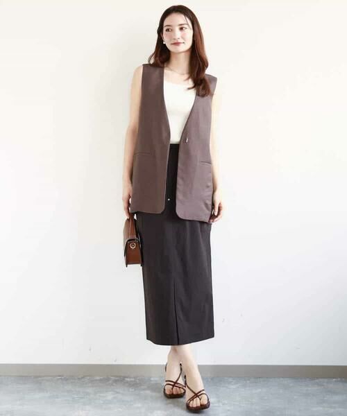 MK MICHEL KLEIN / エムケーミッシェルクラン ベスト | リネン混Vネックジレ/洗える | 詳細21