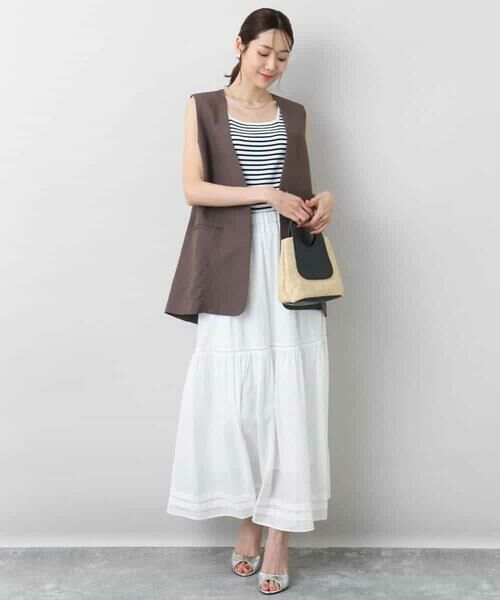 MK MICHEL KLEIN / エムケーミッシェルクラン ベスト | リネン混Vネックジレ/洗える | 詳細24