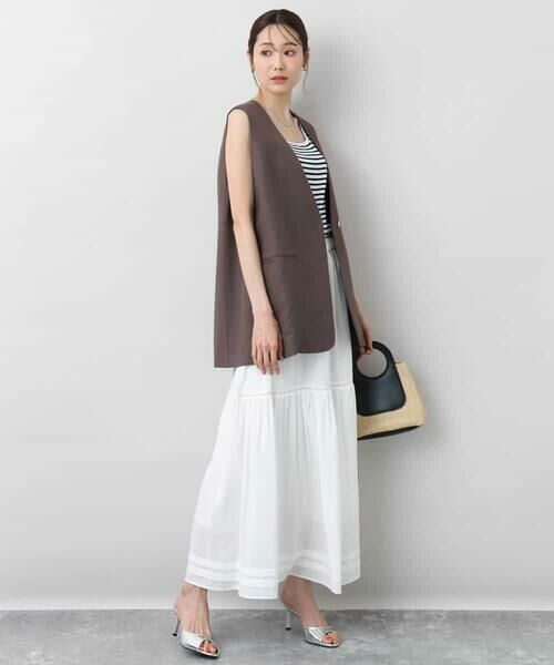 MK MICHEL KLEIN / エムケーミッシェルクラン ベスト | リネン混Vネックジレ/洗える | 詳細25