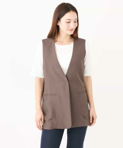 MK MICHEL KLEIN / エムケーミッシェルクラン ベスト | リネン混Vネックジレ/洗える | 詳細26