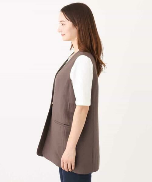 MK MICHEL KLEIN / エムケーミッシェルクラン ベスト | リネン混Vネックジレ/洗える | 詳細27