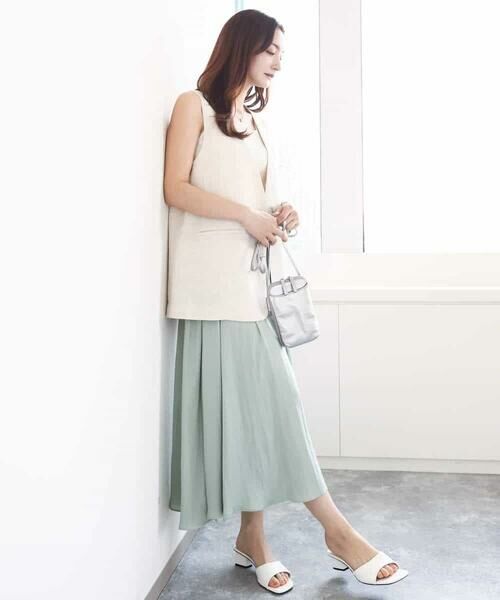 MK MICHEL KLEIN / エムケーミッシェルクラン ベスト | リネン混Vネックジレ/洗える | 詳細3