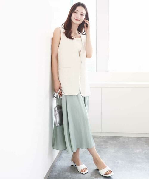 MK MICHEL KLEIN / エムケーミッシェルクラン ベスト | リネン混Vネックジレ/洗える | 詳細4