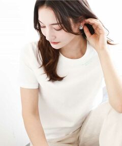 MK MICHEL KLEIN / エムケーミッシェルクラン カットソー | 刺繍ロゴTシャツ/接触冷感/UVカット/洗える