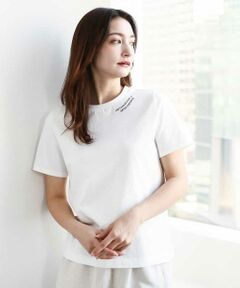 MK MICHEL KLEIN / エムケーミッシェルクラン カットソー | 刺繍ロゴTシャツ/接触冷感/UVカット/洗える