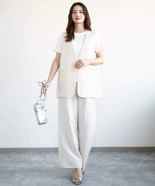 MK MICHEL KLEIN / エムケーミッシェルクラン カットソー | 刺繍ロゴTシャツ/接触冷感/UVカット/洗える | 詳細8