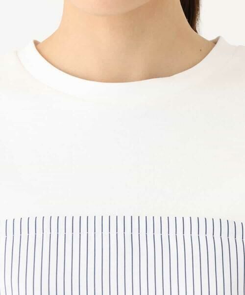 MK MICHEL KLEIN / エムケーミッシェルクラン カットソー | ビスチェレイヤード風フレアーTシャツ(ストライプ)/洗える | 詳細13