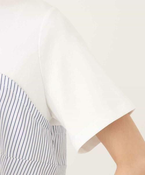 MK MICHEL KLEIN / エムケーミッシェルクラン カットソー | ビスチェレイヤード風フレアーTシャツ(ストライプ)/洗える | 詳細15