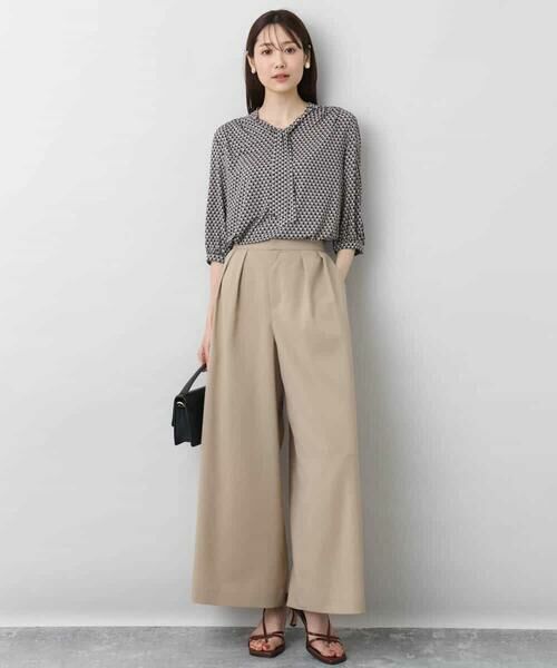 MK MICHEL KLEIN / エムケーミッシェルクラン カットソー | 幾何柄ボウタイジャージーカットソー/洗える | 詳細16