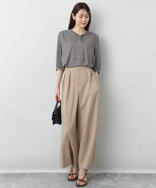 MK MICHEL KLEIN / エムケーミッシェルクラン カットソー | 幾何柄ボウタイジャージーカットソー/洗える | 詳細18