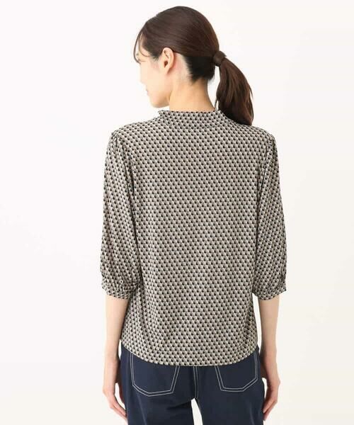 MK MICHEL KLEIN / エムケーミッシェルクラン カットソー | 幾何柄ボウタイジャージーカットソー/洗える | 詳細29