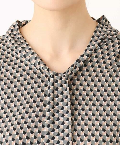 MK MICHEL KLEIN / エムケーミッシェルクラン カットソー | 幾何柄ボウタイジャージーカットソー/洗える | 詳細30