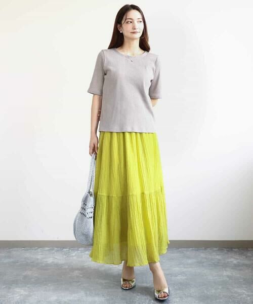 MK MICHEL KLEIN / エムケーミッシェルクラン カットソー | ワイドテレコリブカットソー/洗える | 詳細10