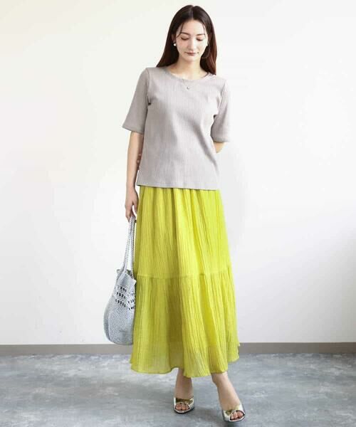 MK MICHEL KLEIN / エムケーミッシェルクラン カットソー | ワイドテレコリブカットソー/洗える | 詳細11