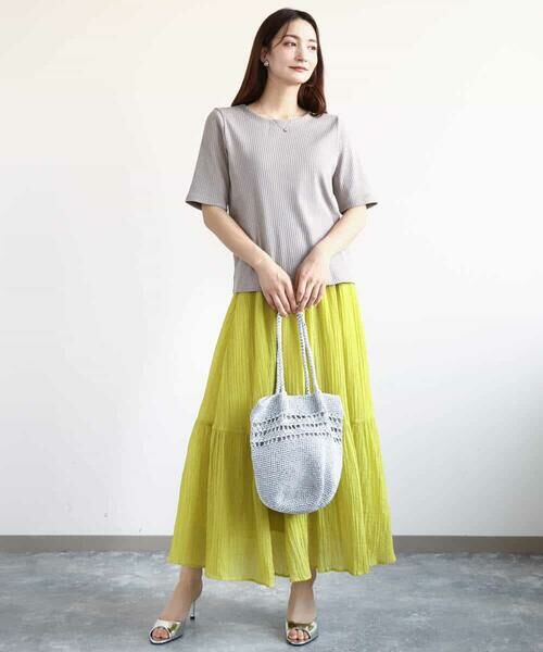 MK MICHEL KLEIN / エムケーミッシェルクラン カットソー | ワイドテレコリブカットソー/洗える | 詳細12