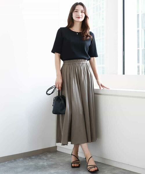 MK MICHEL KLEIN / エムケーミッシェルクラン カットソー | ワイドテレコリブカットソー/洗える | 詳細2