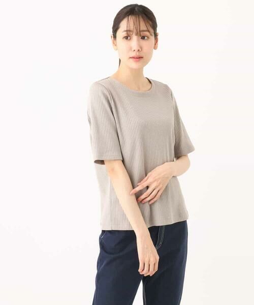 MK MICHEL KLEIN / エムケーミッシェルクラン カットソー | ワイドテレコリブカットソー/洗える | 詳細21