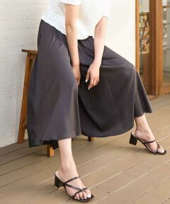 MK MICHEL KLEIN / エムケーミッシェルクラン その他パンツ | サテンガウチョパンツ/接触冷感/洗える