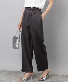 MK MICHEL KLEIN / エムケーミッシェルクラン チノ・ワークパンツ | リラックスサテンテーパードパンツ/洗える