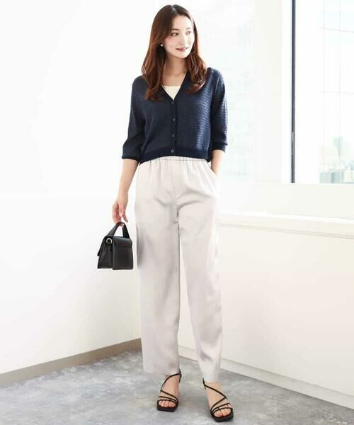 MK MICHEL KLEIN / エムケーミッシェルクラン チノ・ワークパンツ | リラックスサテンテーパードパンツ/洗える | 詳細10