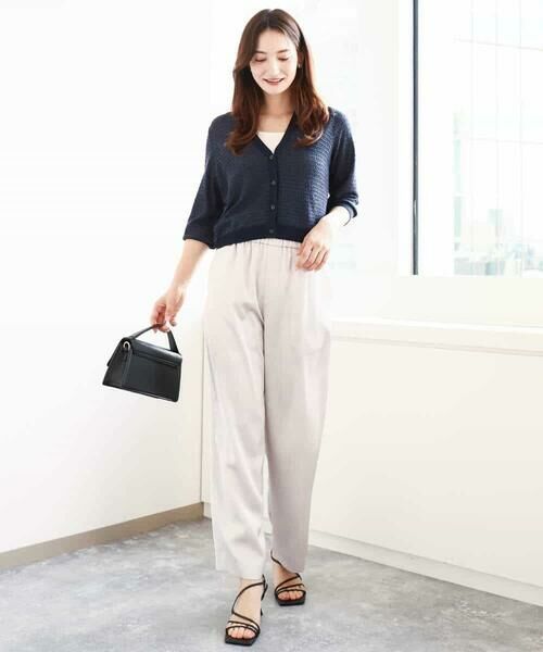 MK MICHEL KLEIN / エムケーミッシェルクラン チノ・ワークパンツ | リラックスサテンテーパードパンツ/洗える | 詳細11