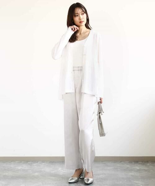 MK MICHEL KLEIN / エムケーミッシェルクラン チノ・ワークパンツ | リラックスサテンテーパードパンツ/洗える | 詳細13