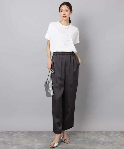 MK MICHEL KLEIN / エムケーミッシェルクラン チノ・ワークパンツ | リラックスサテンテーパードパンツ/洗える | 詳細19