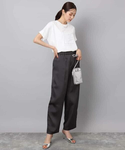 MK MICHEL KLEIN / エムケーミッシェルクラン チノ・ワークパンツ | リラックスサテンテーパードパンツ/洗える | 詳細20