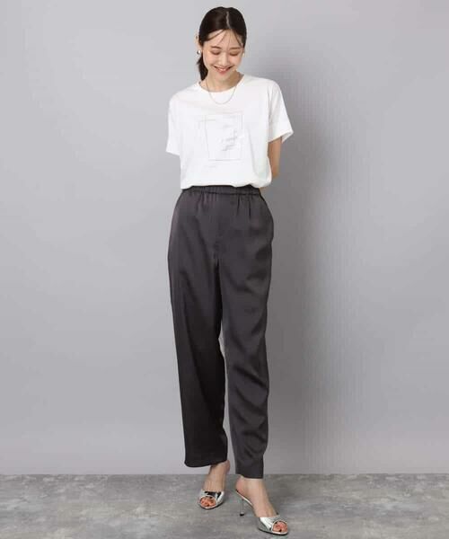 MK MICHEL KLEIN / エムケーミッシェルクラン チノ・ワークパンツ | リラックスサテンテーパードパンツ/洗える | 詳細21