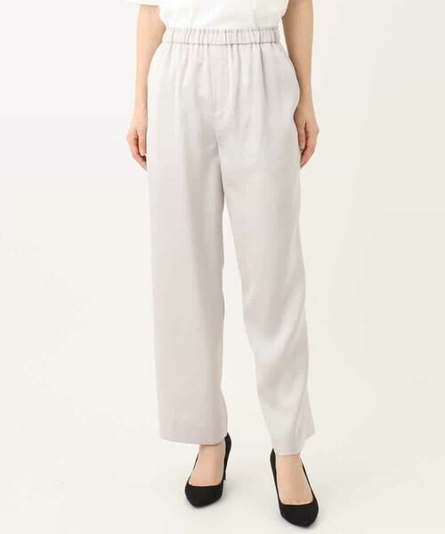 MK MICHEL KLEIN / エムケーミッシェルクラン チノ・ワークパンツ | リラックスサテンテーパードパンツ/洗える | 詳細22