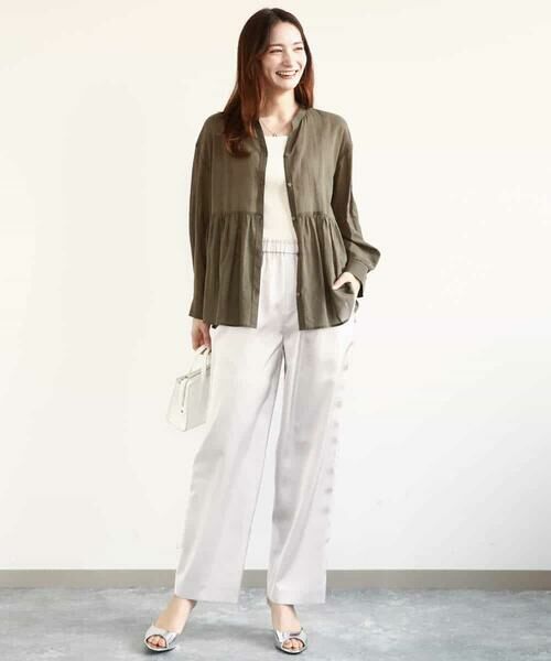 MK MICHEL KLEIN / エムケーミッシェルクラン チノ・ワークパンツ | リラックスサテンテーパードパンツ/洗える | 詳細6