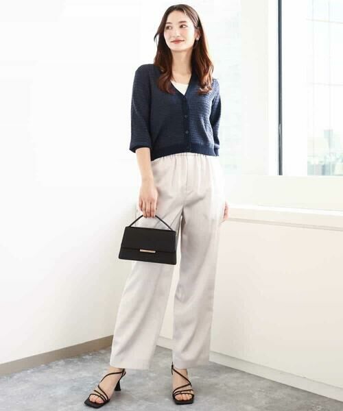 MK MICHEL KLEIN / エムケーミッシェルクラン チノ・ワークパンツ | リラックスサテンテーパードパンツ/洗える | 詳細9