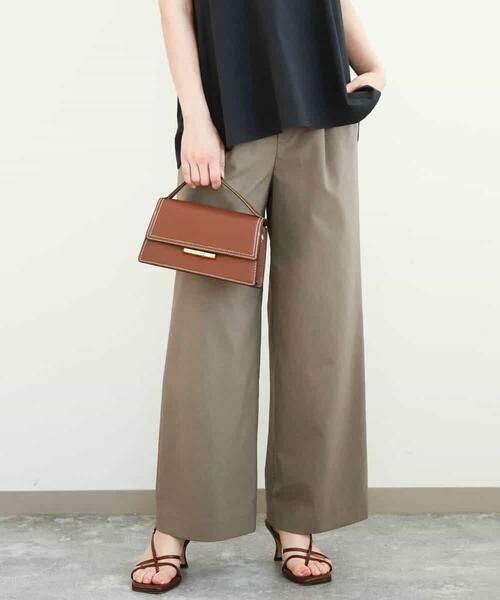 MK MICHEL KLEIN / エムケーミッシェルクラン その他パンツ | リネンライクストレートワイドパンツ/洗える | 詳細1