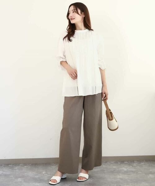 MK MICHEL KLEIN / エムケーミッシェルクラン その他パンツ | リネンライクストレートワイドパンツ/洗える | 詳細10