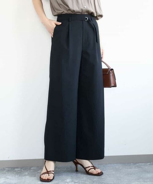 MK MICHEL KLEIN / エムケーミッシェルクラン その他パンツ | リネンライクストレートワイドパンツ/洗える | 詳細18