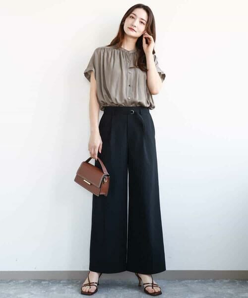 MK MICHEL KLEIN / エムケーミッシェルクラン その他パンツ | リネンライクストレートワイドパンツ/洗える | 詳細19